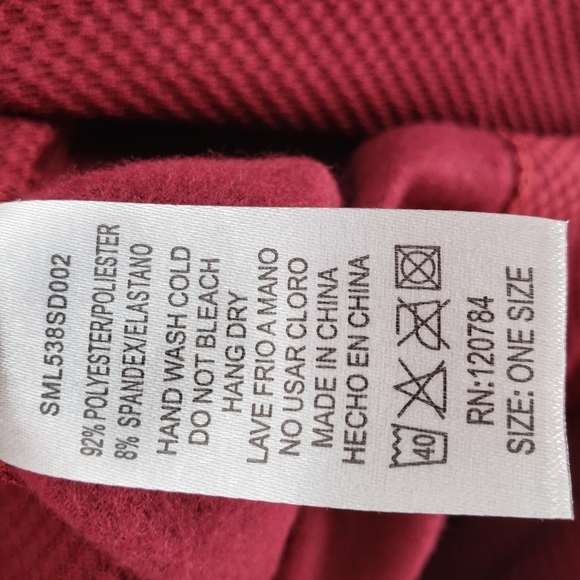 High Wasted Tummy Control Fleeced Wine Color Leggings One Size Fits Most 2-12 - Picture 5 of 8